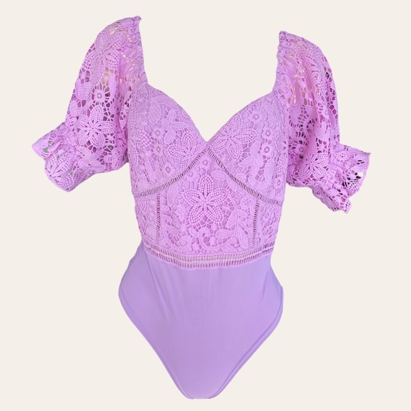 Two Sisters Ellington lilac lace bodysuit - Picture 6 of 7